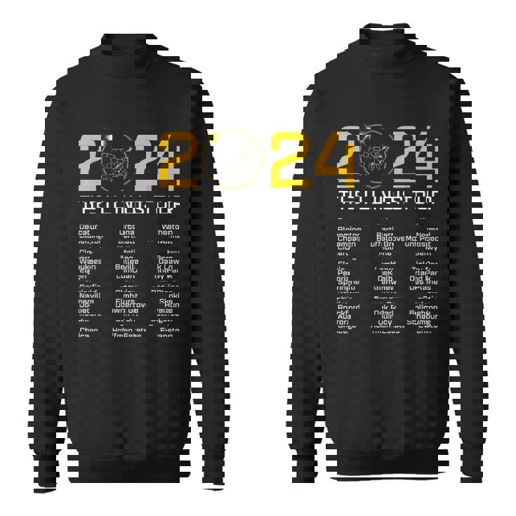 Total Solar Eclipse 2024 The Illinois Tour Totality Path Sweatshirt Total Solar Eclipse 2024 The Illinois Tour Totality Path Sweatshirt