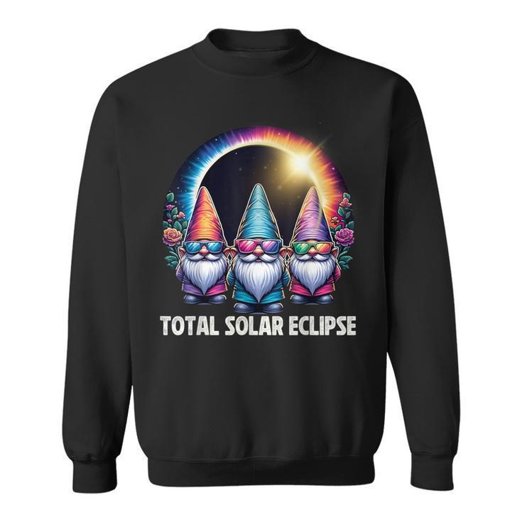 Total Solar Eclipse 2024 Matching Cute Gnomes Watching Party Sweatshirt