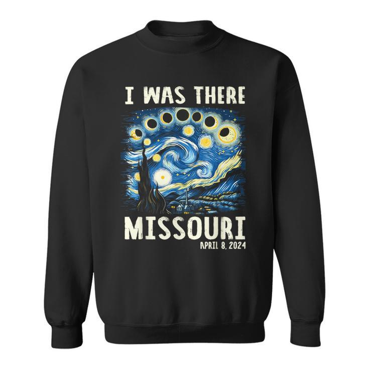 Total Solar Eclipse 2024 Missouri Starry Night Painting Sweatshirt