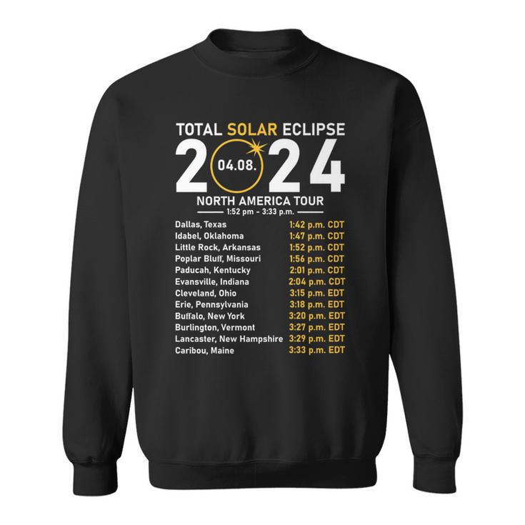 Total Solar Eclipse 2024 North America Tour State Totality Sweatshirt