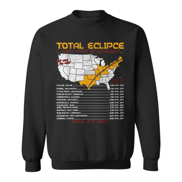Total Solar Eclipse 2024 Tour Of America Eclipse 04082024 Sweatshirt