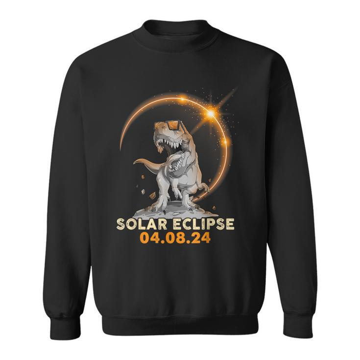 Total Solar Eclipse April 8 2024 America Dinosaurs Trex Dino Sweatshirt