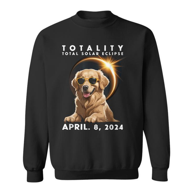 Total Solar Eclipse April 8 2024 Dog Golden Retriever Lover Sweatshirt