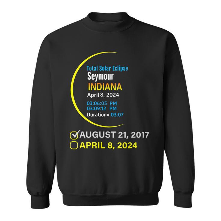 Total Solar Eclipse April 8 2024 Indiana Seymour Sweatshirt