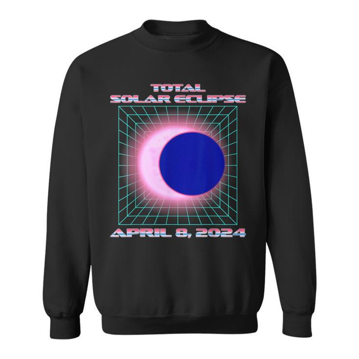 Total Solar Eclipse April 8 2024 Vaporwave Retro Totality Sweatshirt