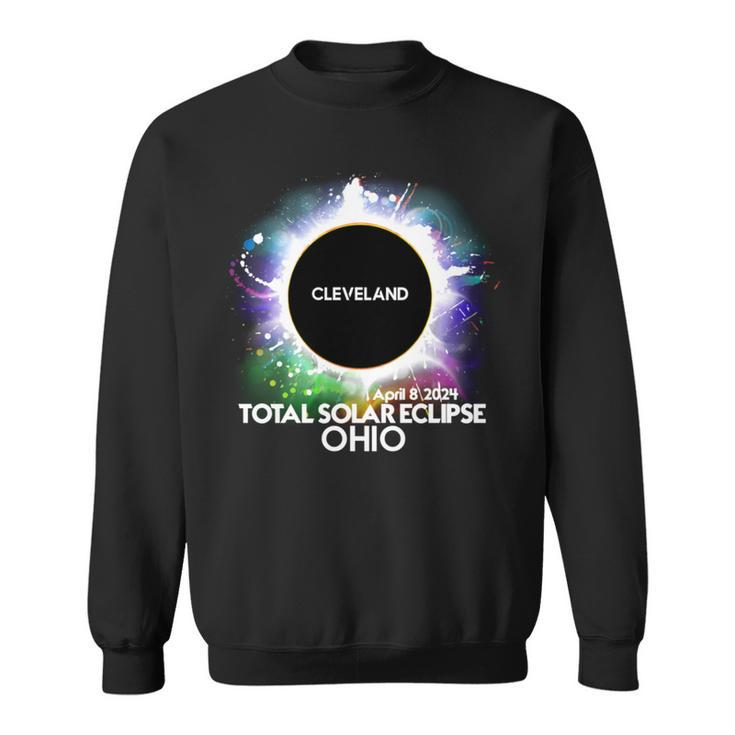 Total Solar Eclipse Cleveland Ohio 2024 Colorful Totality Sweatshirt