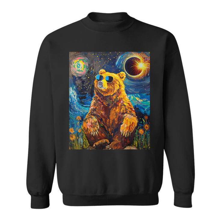 Total Solar Eclipse Grizzly Bear Sweatshirt