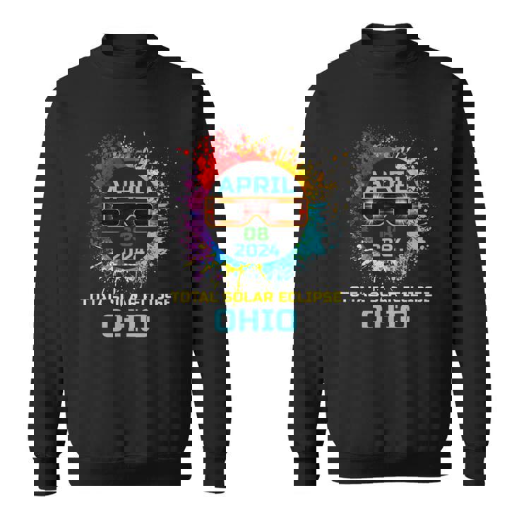 Total Solar Eclipse Ohio 2024 Colorful Eclipse 040824 Sweatshirt