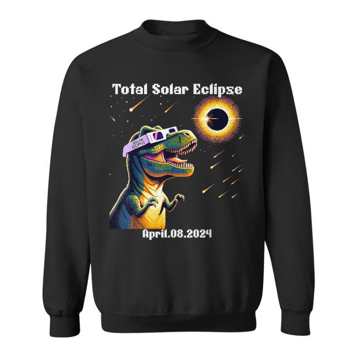 Total Solar Eclipse T-Rex April 8 2024 America Solar Eclipse Sweatshirt