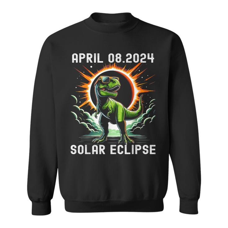 Total Solar Eclipse T-Rex April 8 2024 America Solar Eclipse Sweatshirt