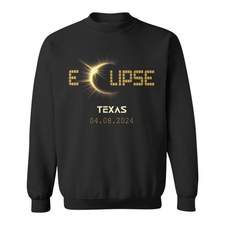 Total Solar Eclipse Texas Totality Usa April 8Th 2024 Texas Sweatshirt