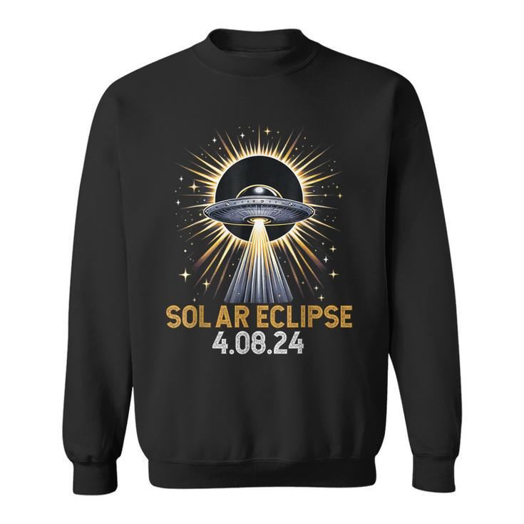 Total Solar Eclipse Ufo April 8 2024 Solar Eclipse Alien Sweatshirt
