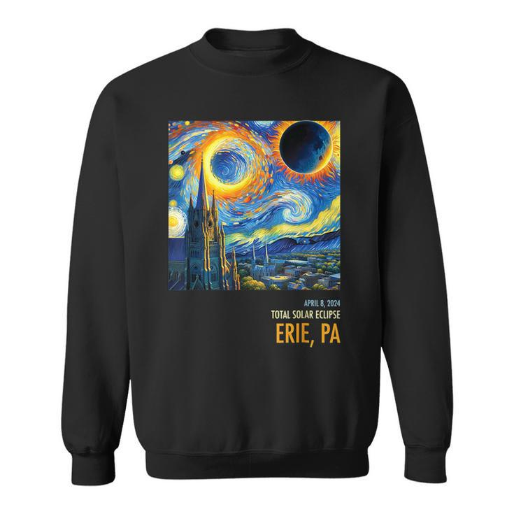 Totality Total Solar Eclipse 04 8 2024 Erie Pa Starry Night Sweatshirt
