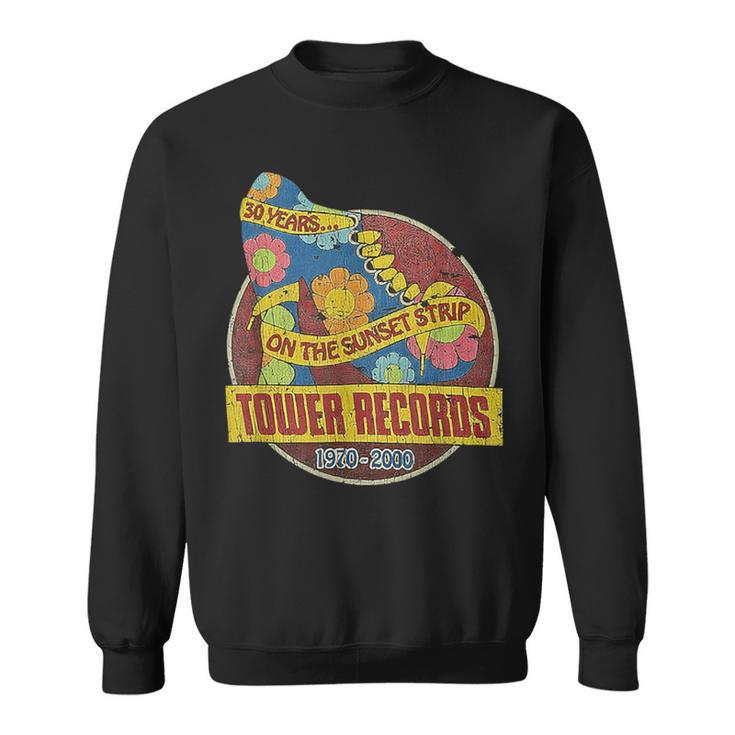 Tower Record Retro Sunset Blvd Vintage Music Hollywood Long Sleeve