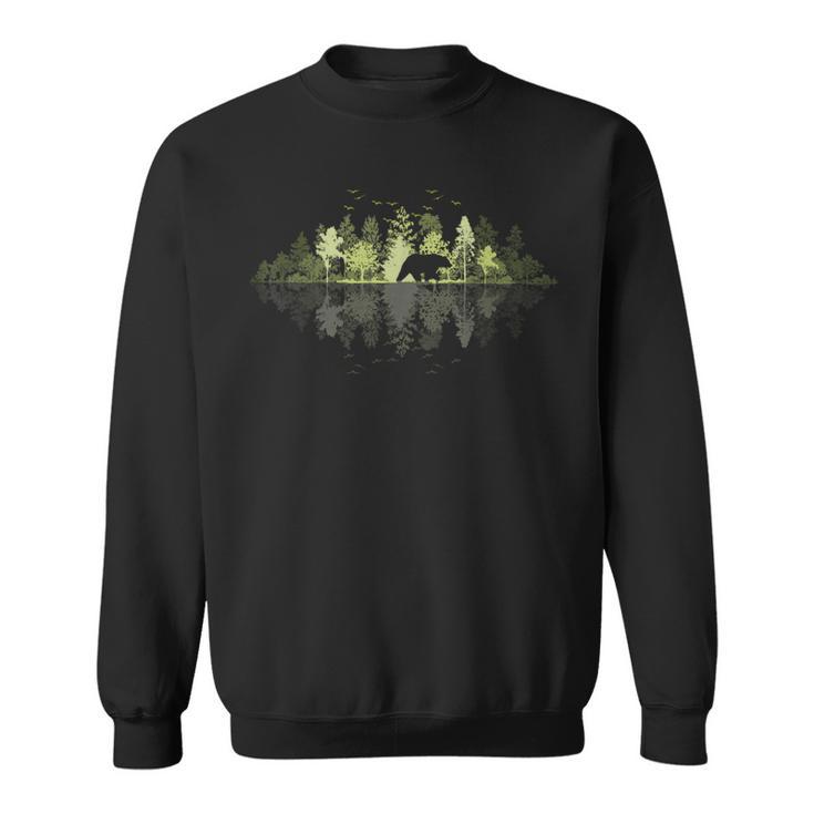 Trees Reflection Wildlife Nature Animal Bear Outdoor Forest Sweatshirt