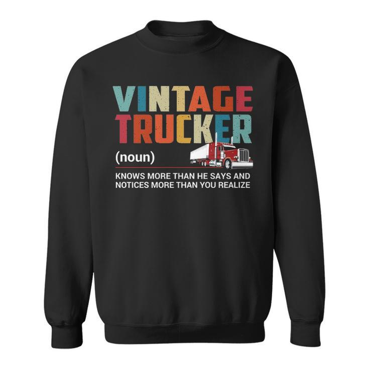 Truck Driver Vintage Trucker Noun Sweatshirt