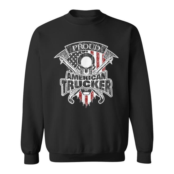 Trucking American Flag Trucker Sweatshirt