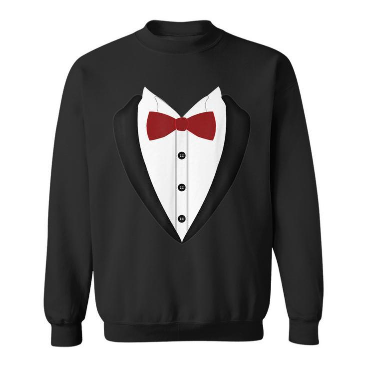 Tuxedo With Red Bow Tie Printed Suit Sweatshirt