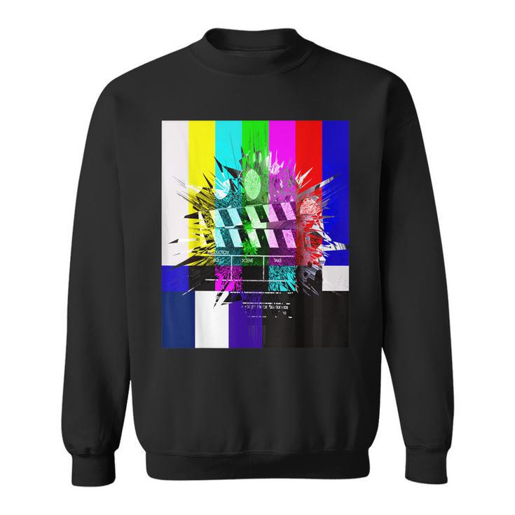 Tv Test Pattern Color Bars Tv Static And Vintage Tv Sweatshirt