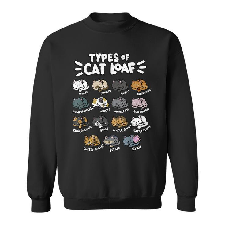 Types Of Cat Loaf Kitten Bread Lover Foodie Cute Pet Cat Sweatshirt