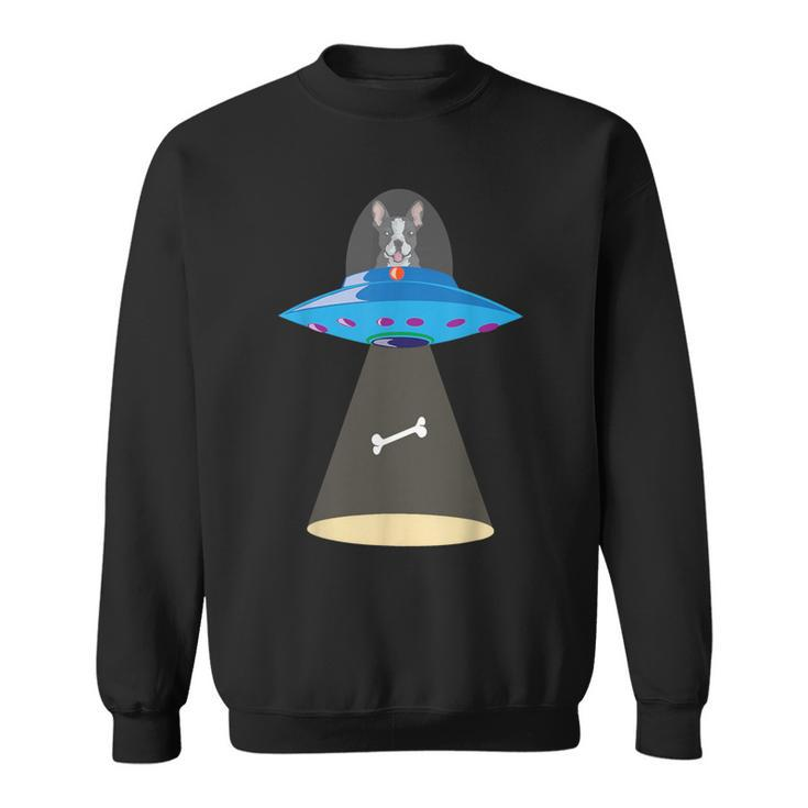 Ufo Alien Boston Terrier Abduction Believe Sweatshirt