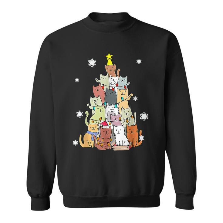 Ugly Christmas Sweater Cat Tree Xmas Cat Sweatshirt