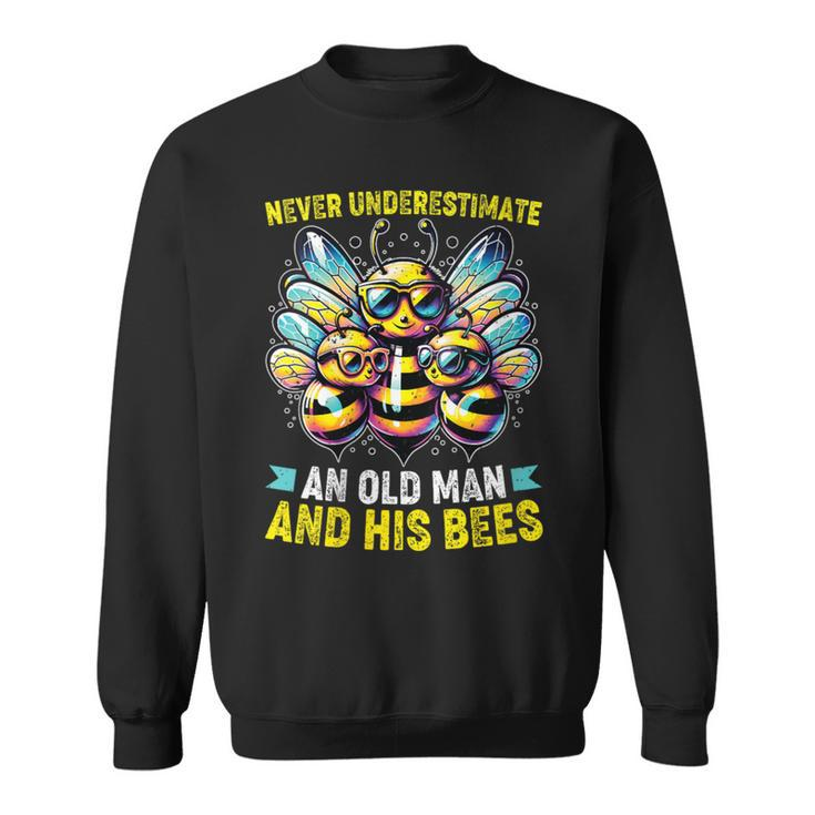 Never Underestimate An Old Man With His Bees Sweatshirt