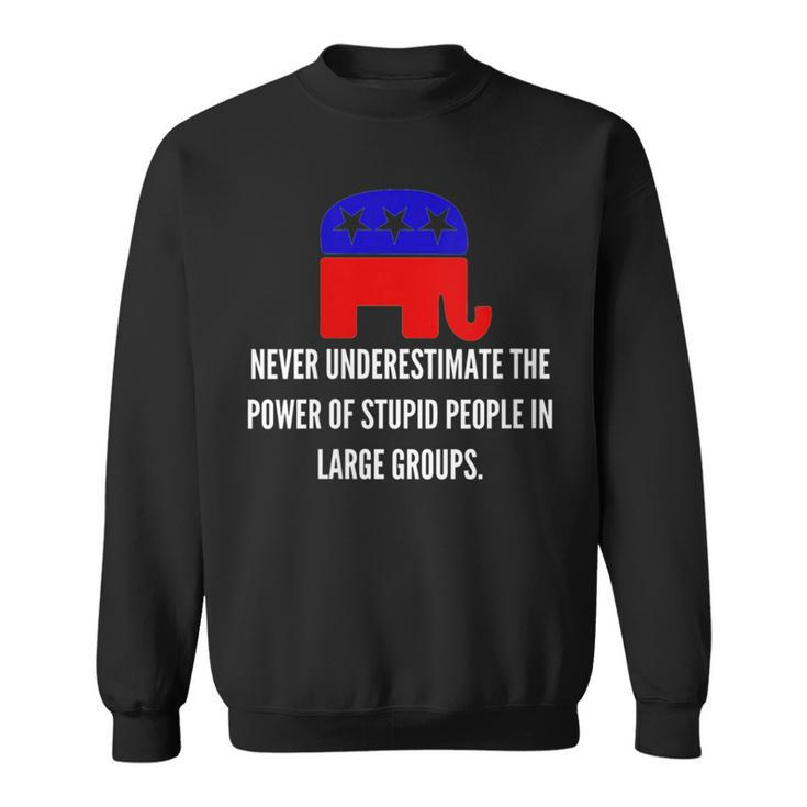 Never Underestimate The Power Of Stupid Republican People Sweatshirt