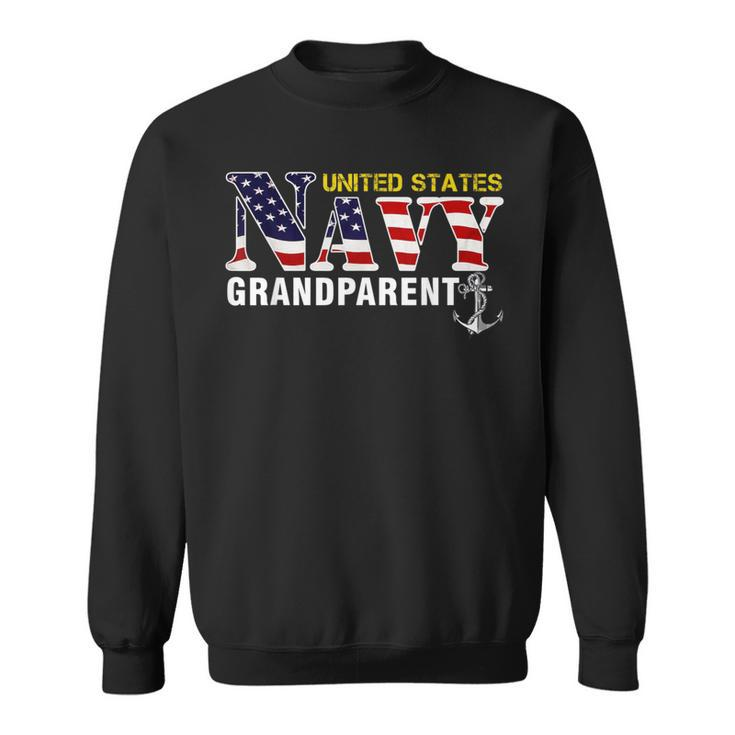 United States Flag American Navy Grandparent Veteran Sweatshirt