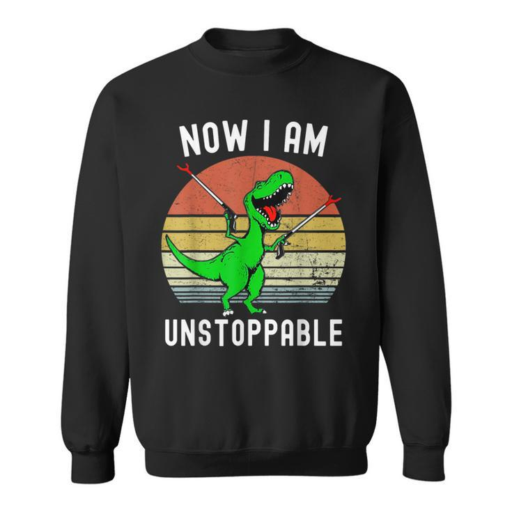 Now I Am Unstoppable Trex T-Rex Retro Vintage Sweatshirt