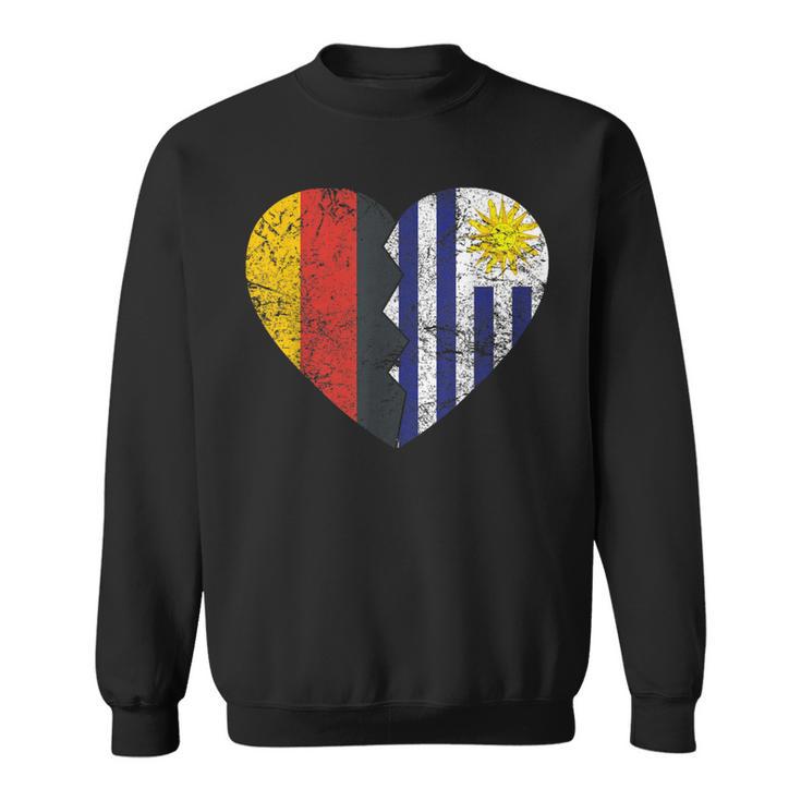 Uruguayische Deutsche Flagge Herz Deutschland Uruguay Flagge Wurzeln Sweatshirt