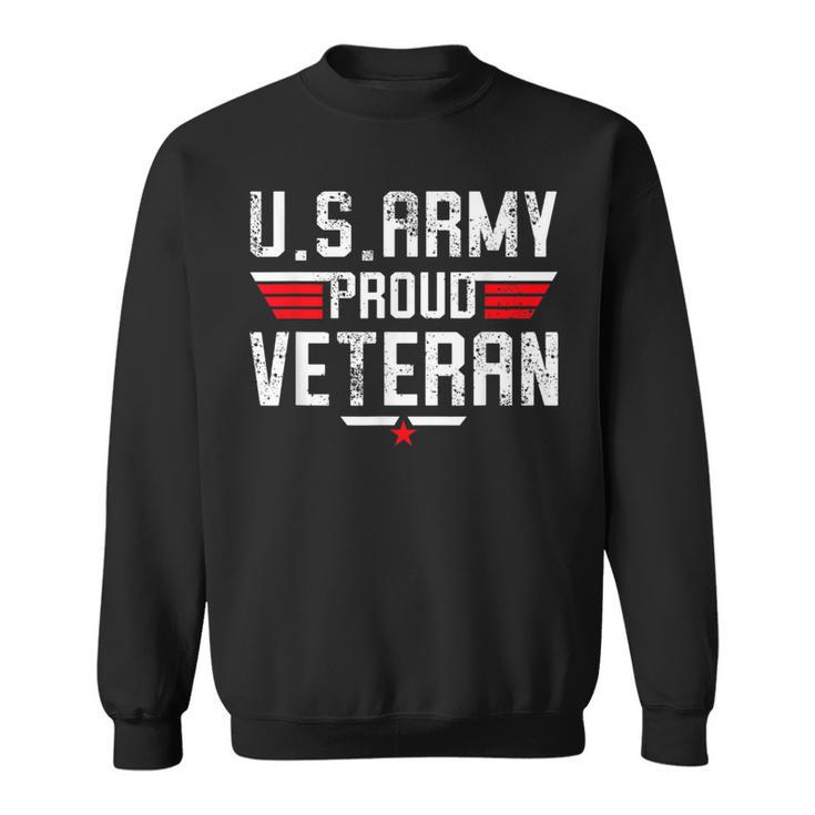 Us Army Proud Veteran Retro Dad Papa Grandpa Sweatshirt