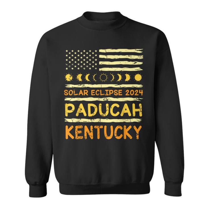 Us Flag America Total Solar Eclipse 2024 In Paducah Kentucky Sweatshirt