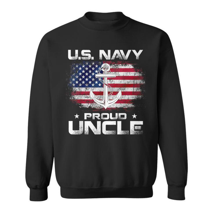 Us Navy Proud Uncle With American Flag Veteran Day Sweatshirt