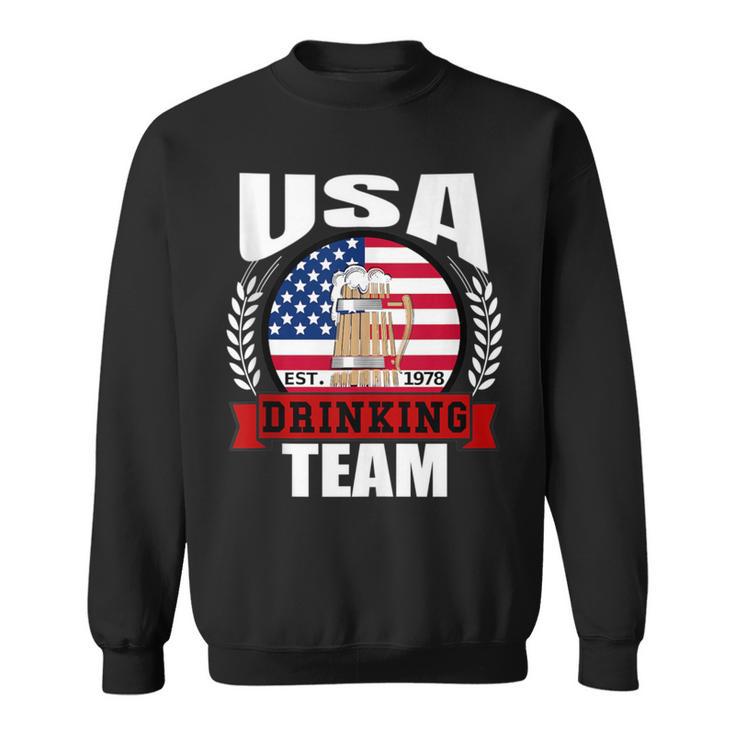 Usa Drinking Team American Flag 4Th Of July Idea Sweatshirt