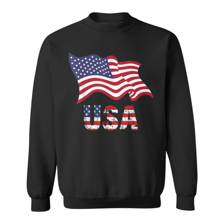 Usa Flag American United States Of America 4Th Of July Sweatshirt