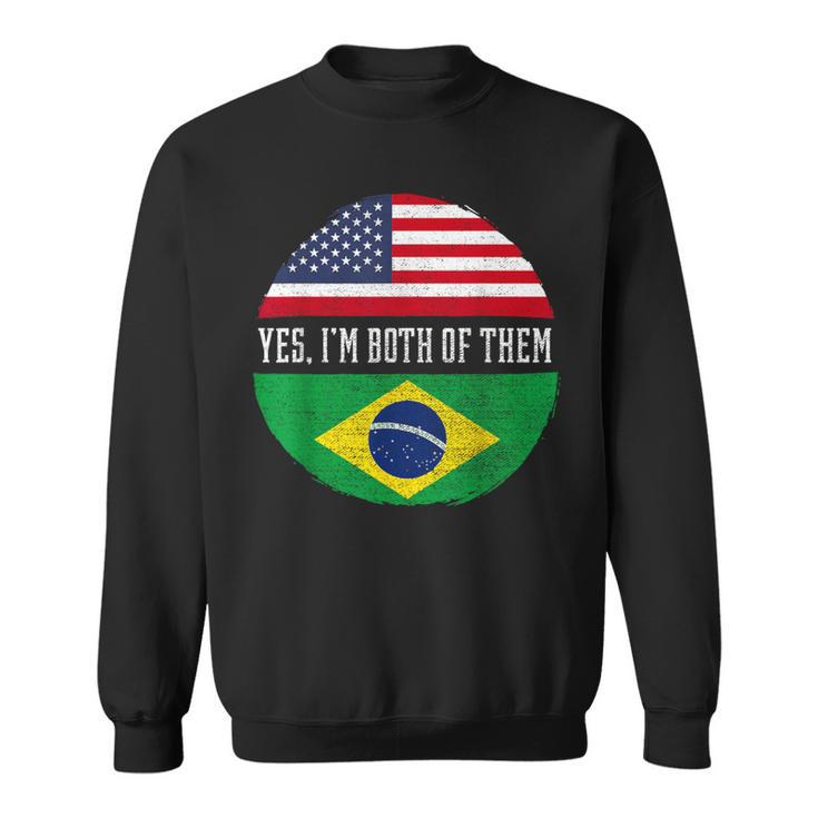 Usa Flag Brazil Heritage Dna Sweatshirt