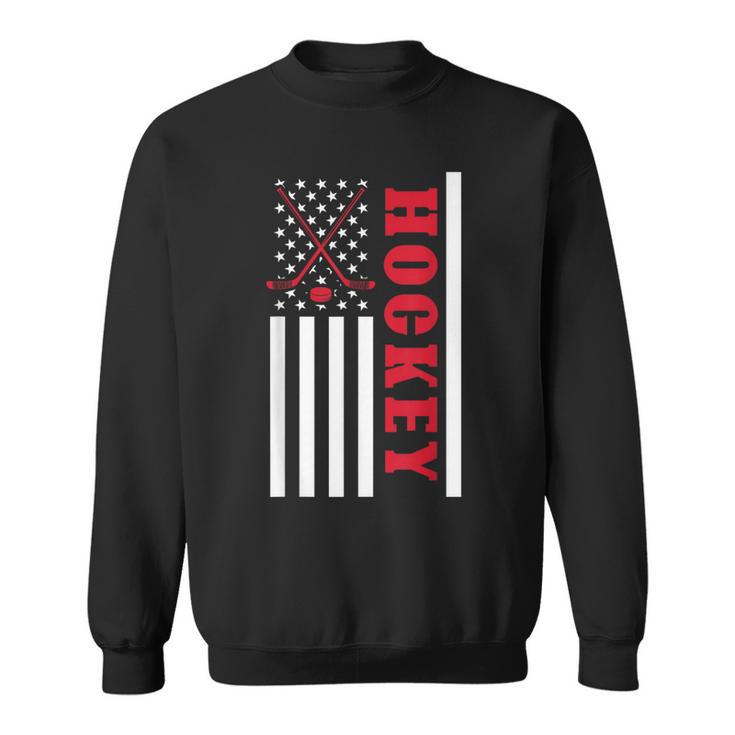 Usa Flag Patriotic American Pride Hockey Player Hockey Sweatshirt