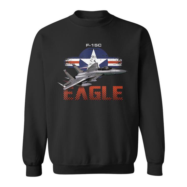 Usa Military Warbird F15 Eagle Military Airplane Sweatshirt