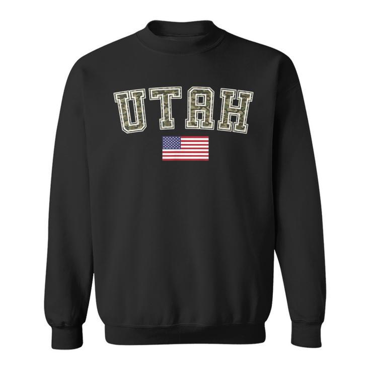 Utah Camo University College State American Flag Sweatshirt