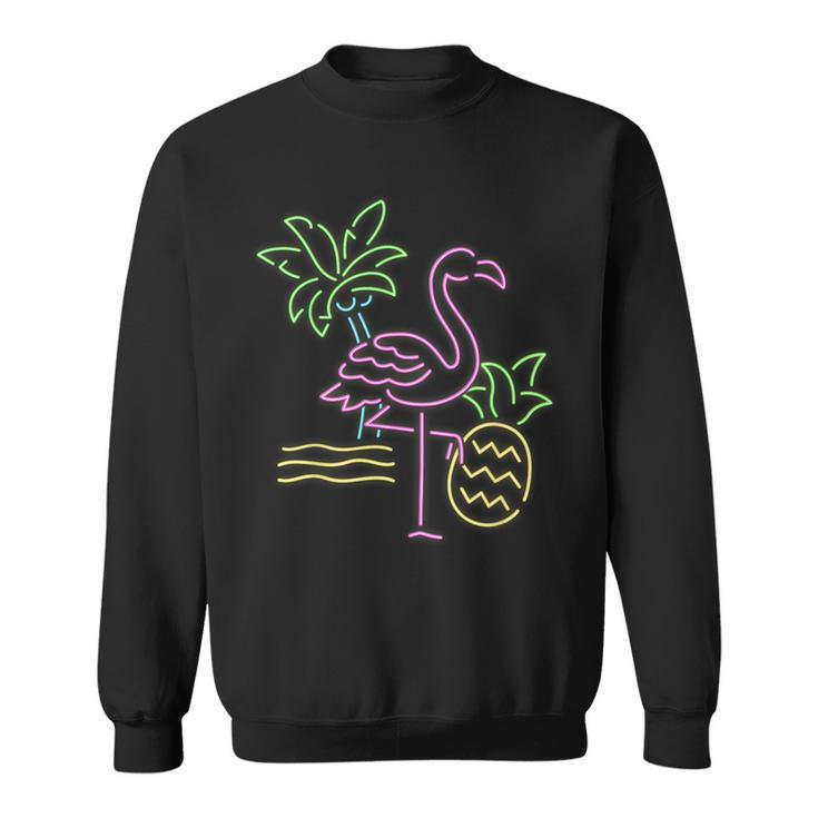 Vacation Palms Pineapple Travel Flamingo Sweatshirt