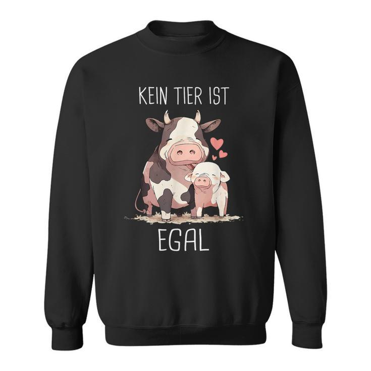 Vegetarier Kein Tier Ist Egal Veganer Kuh Schwin German Sweatshirt