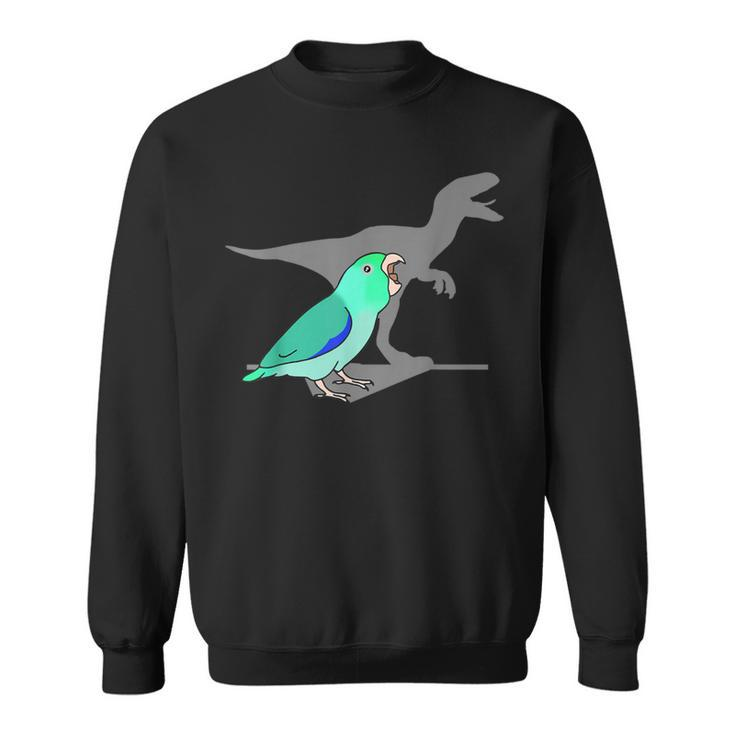Velociraptor Turquoise Parrotlet Dinosaur Parrot Birb Memes Sweatshirt