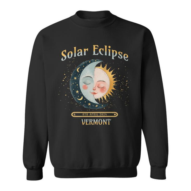 Vermont Total Solar Eclipse 2024 Totality Souvenir Retro Sweatshirt