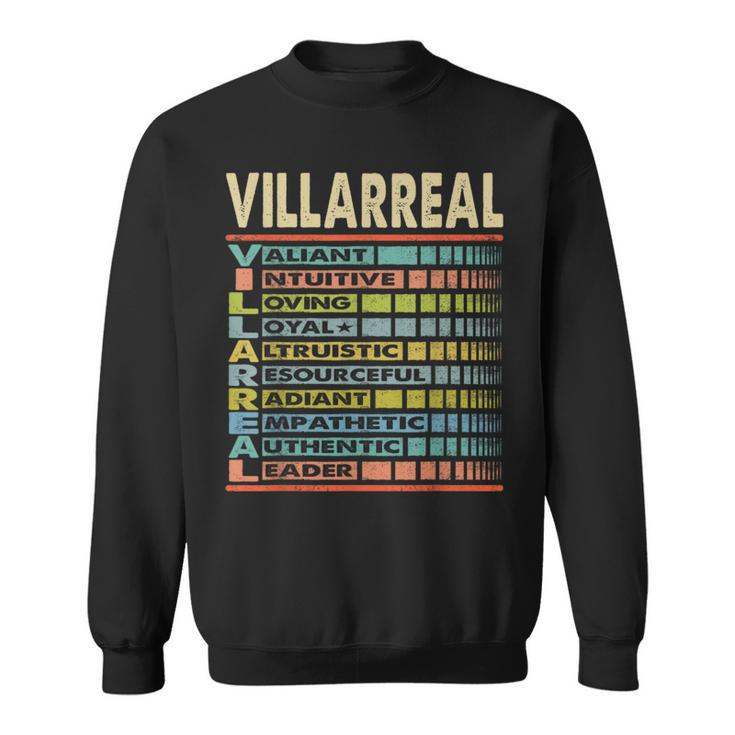 Villarreal Family Name First Last Name Villarreal Sweatshirt
