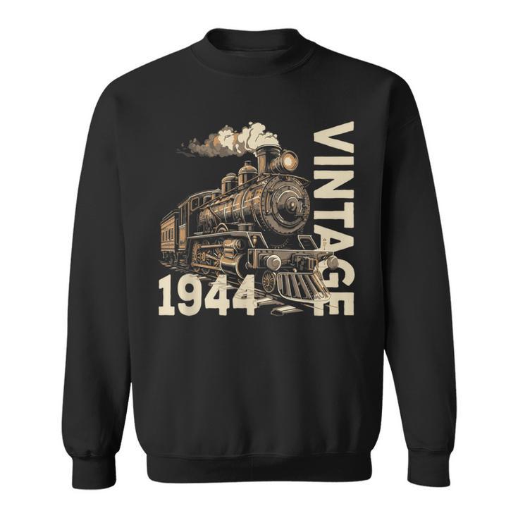 Vintage 1944 Steampunk Steam Train Locomotive 80Th Birthday Sweatshirt