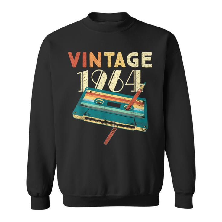 Vintage 1964 Music Cassette 60Th Birthday 60 Years Old Sweatshirt