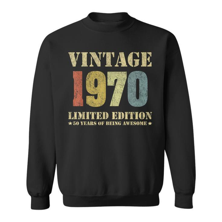 Vintage 1970 Clothes 50 Years Old Retro 50Th Birthday Sweatshirt