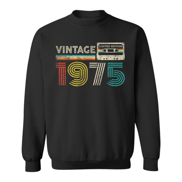 Vintage 1975 Classic Birthday 1975 Cassette Tape Vintage Sweatshirt