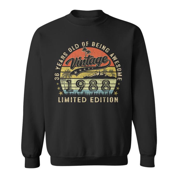 Vintage 1988 Limited Edition 36 Year Old 36Th Birthday Sweatshirt